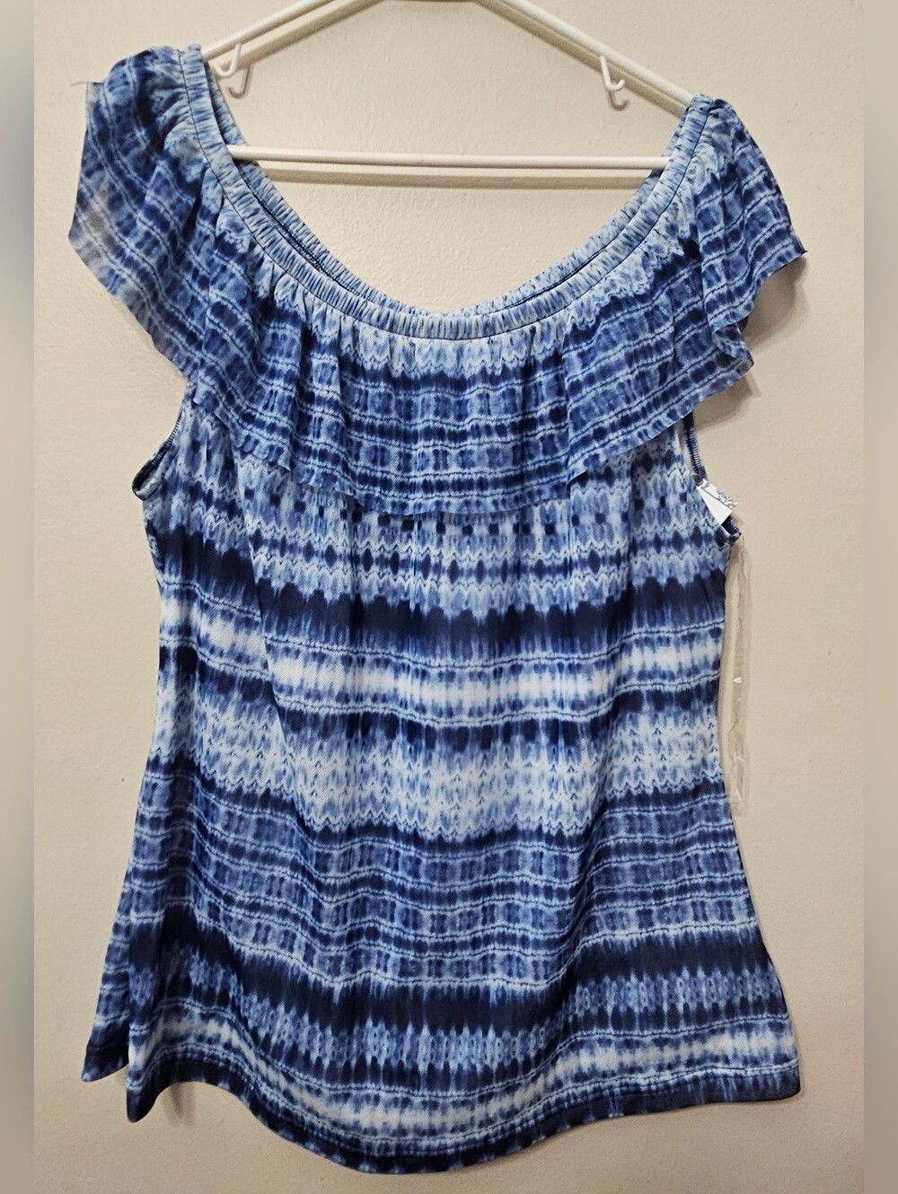 Women's Chaps Blue & White Shirt Size 2X